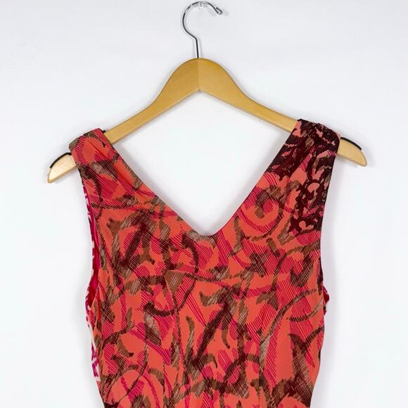 Rabbit Rabbit Rabbit Women's 90s Handkerchief Hem Dress Size 10 Red Pink - Picture 8 of 15